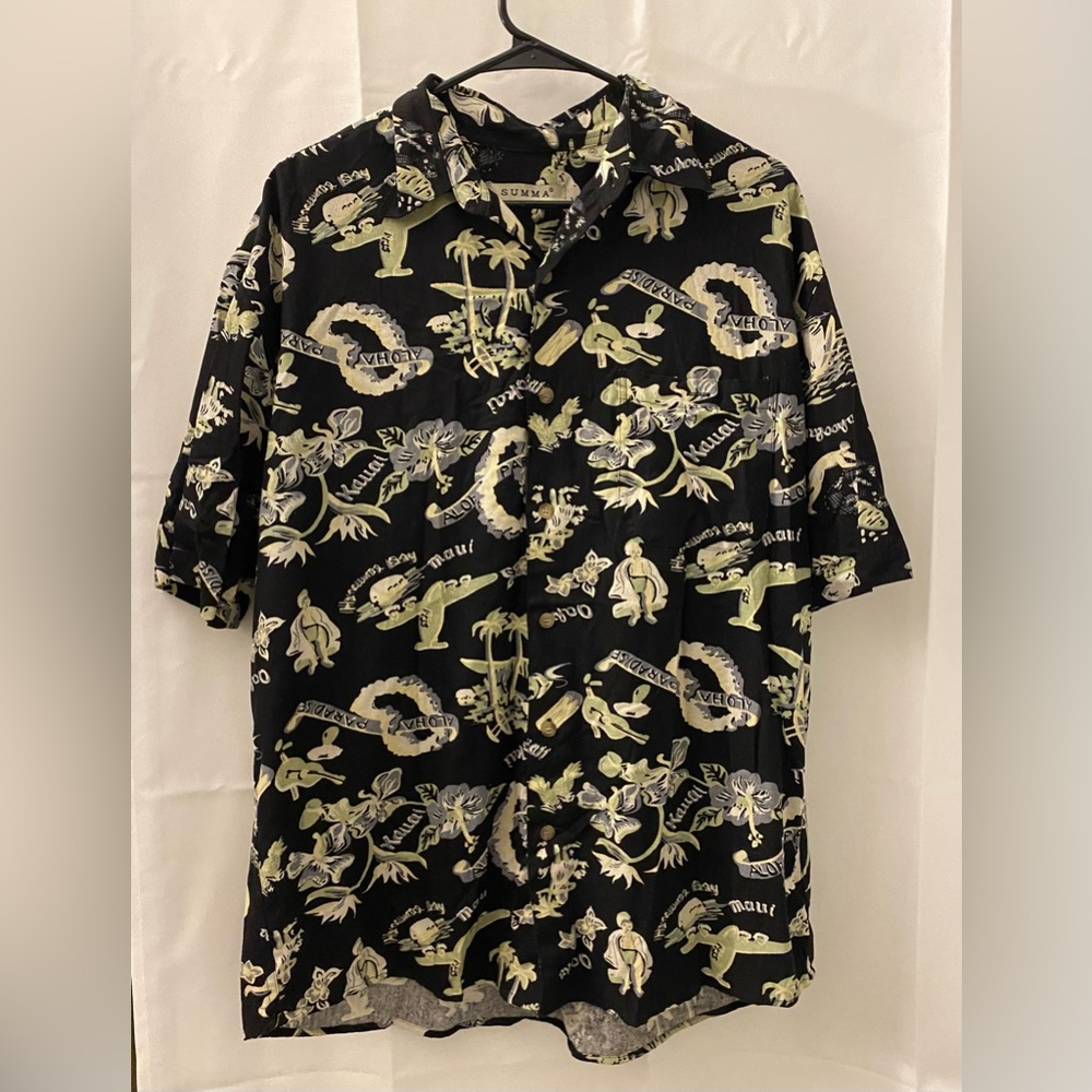 Summa Hawaiian Shirt Silk & Cotton blend size Mens Medium